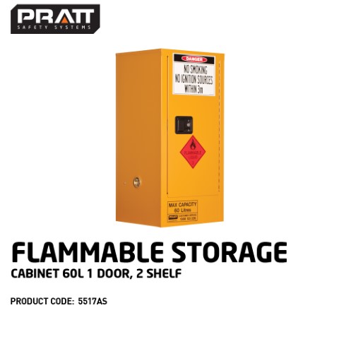 PRATT CABINET DG FLAMMABLE LIQUID 2 SHELF 60L 1065 X 515 X 465MM